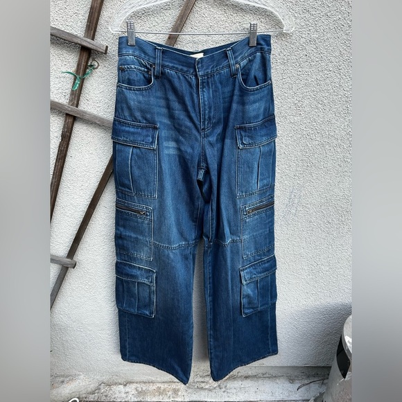 Alice + Olivia CAY BAGGY DENIM CARGO in Love Train - Picture 3 of 11